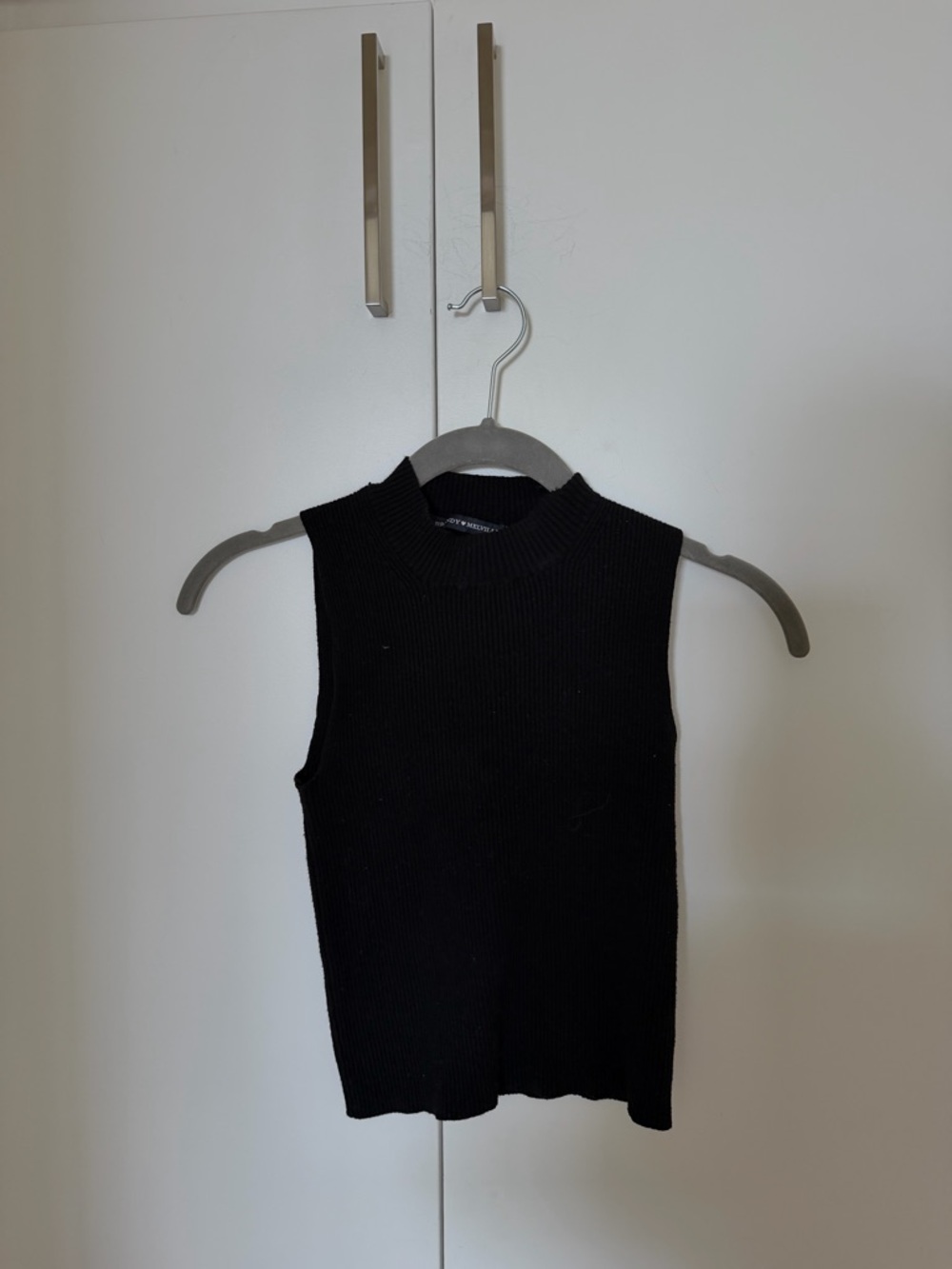 Brandy Melville Black Ribbed Mock Neck Tank